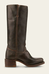 Classic Leather Campus Boots  Tan Full-Grain Block Heel Design - Product detail 6