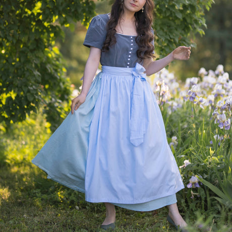 Traditional Dirndl Dress  Cotton Blend With Classic Button Front - Product showcase