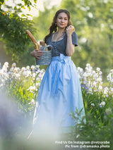 Traditional Dirndl Dress  Cotton Blend With Classic Button Front - Detailed view