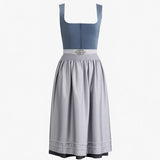 Traditional Dirndl Dress  Navy Blue With Satin Apron - Product example