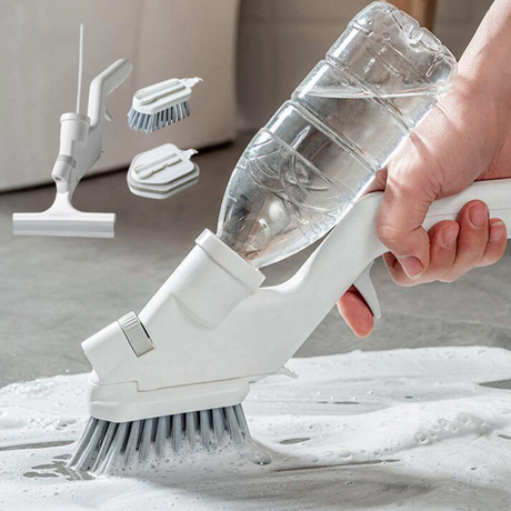 Bathroom Tile Scrubber  Ergonomic Design with Soap Dispenser - Product showcase