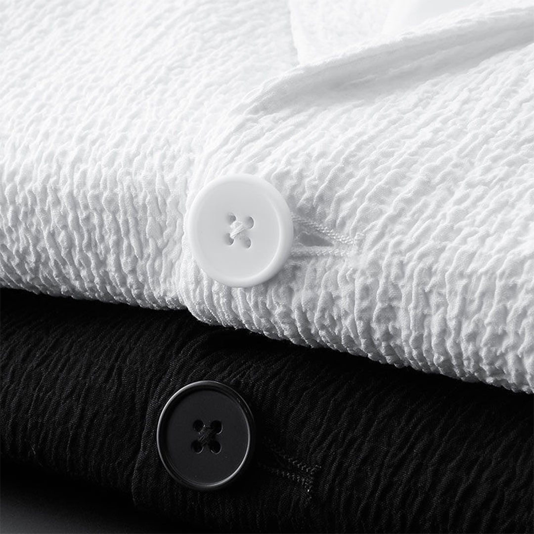 Modern Loungewear Set  Textured Polyester Blazer and Pants - Product detail 5