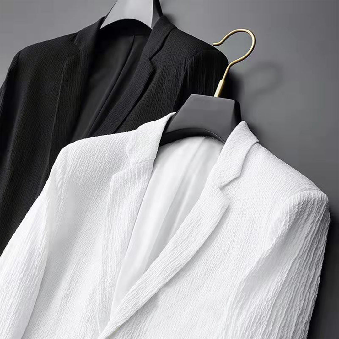 Modern Loungewear Set  Textured Polyester Blazer and Pants - Product detail 6