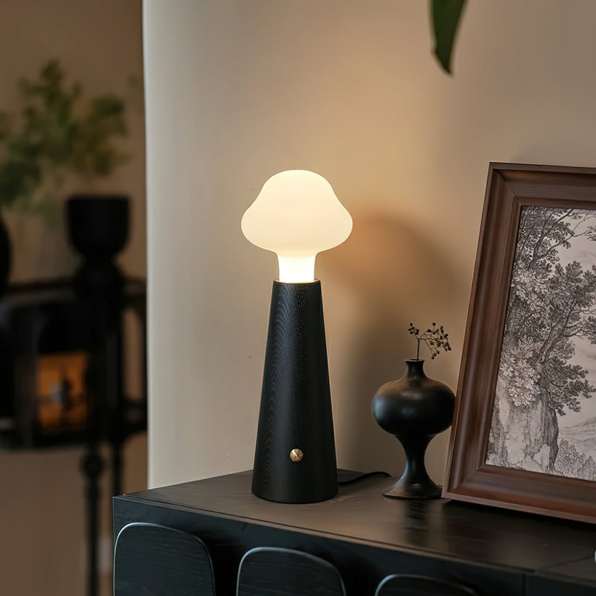 Cloud Table Lamp  Natural Wood Base with LED Light - Product detail 7