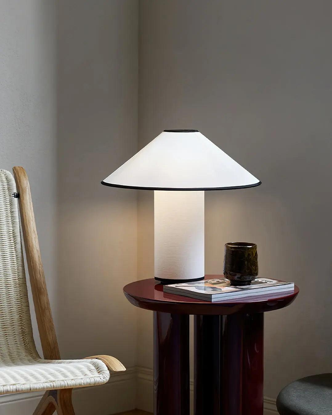 Modern Table Lamp  White Metal With Red Trim - Product detail 12