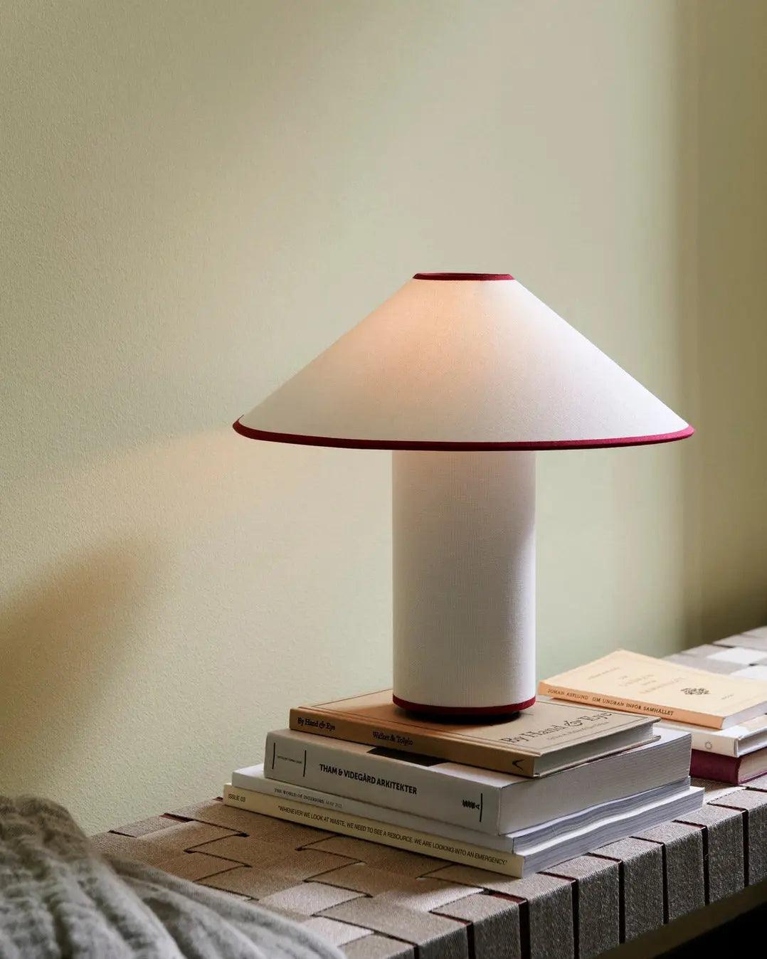 Modern Table Lamp  White Metal With Red Trim - Product detail 13