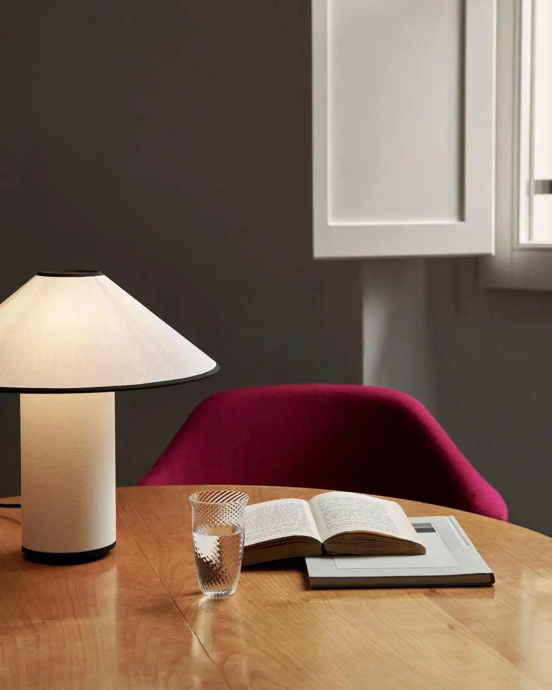 Modern Table Lamp  White Metal With Red Trim - Product detail 14