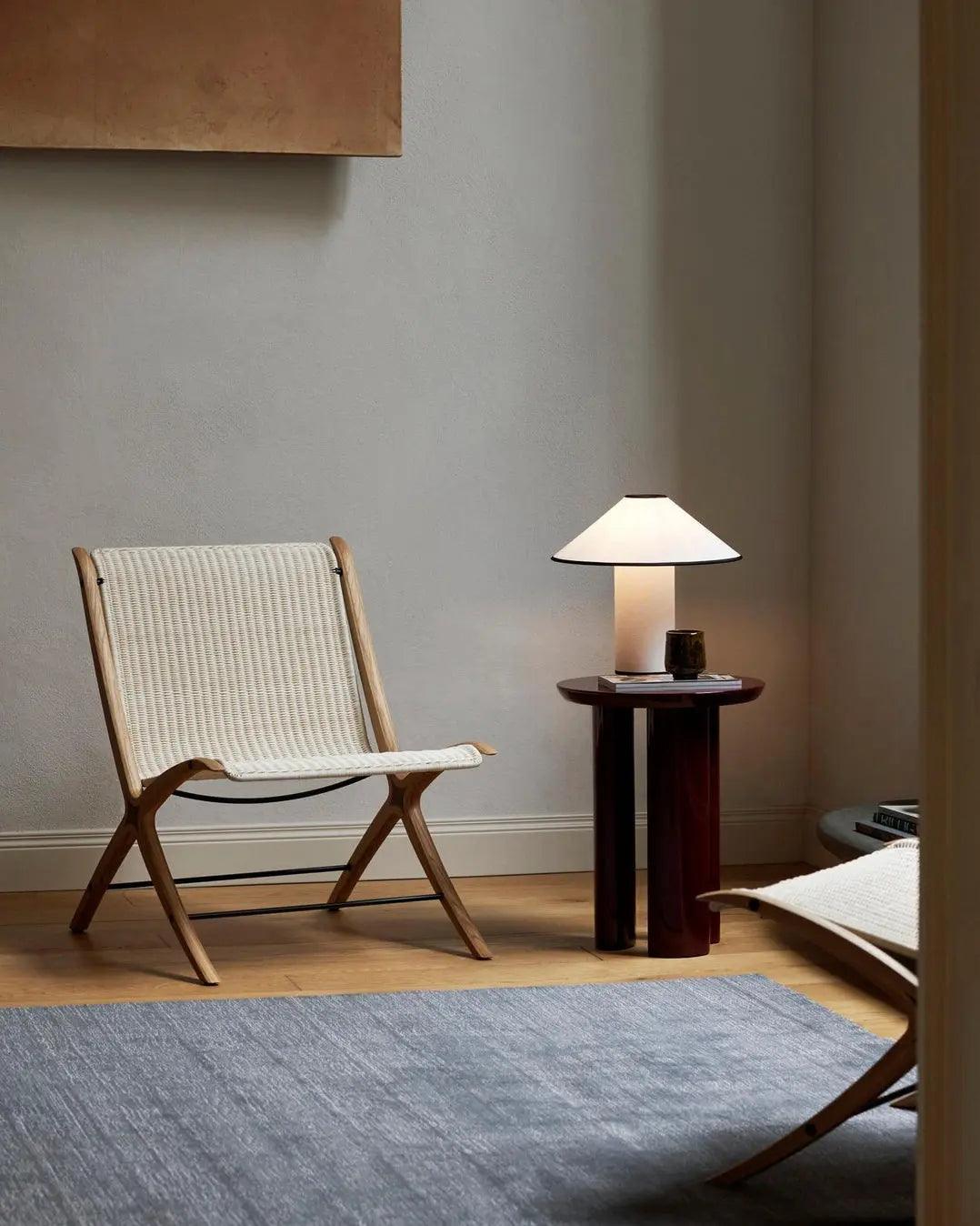 Modern Table Lamp  White Metal With Red Trim - Product detail 17