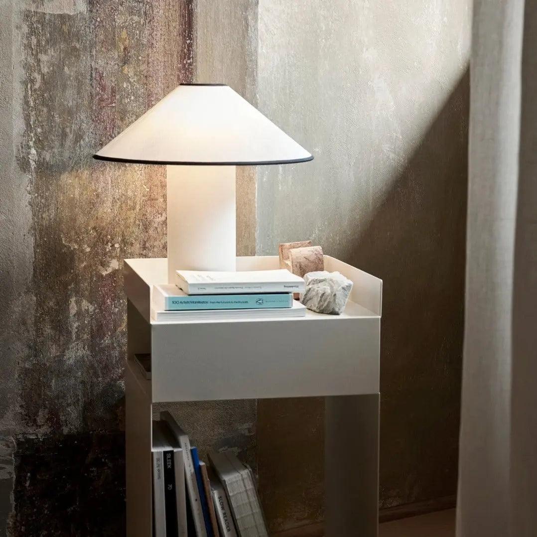 Modern Table Lamp  White Metal With Red Trim - Product detail 6