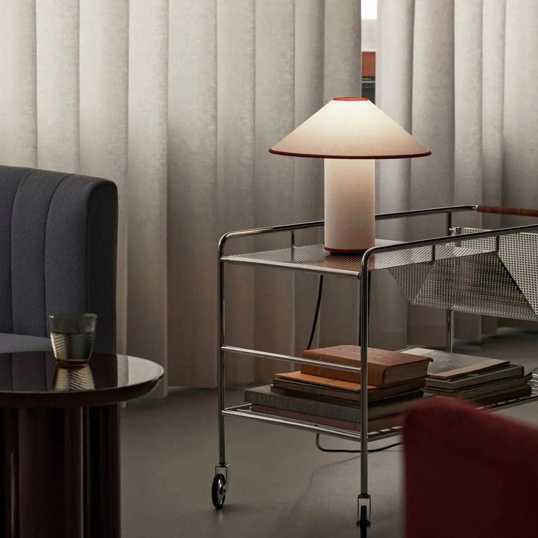 Modern Table Lamp  White Metal With Red Trim - Product detail 7