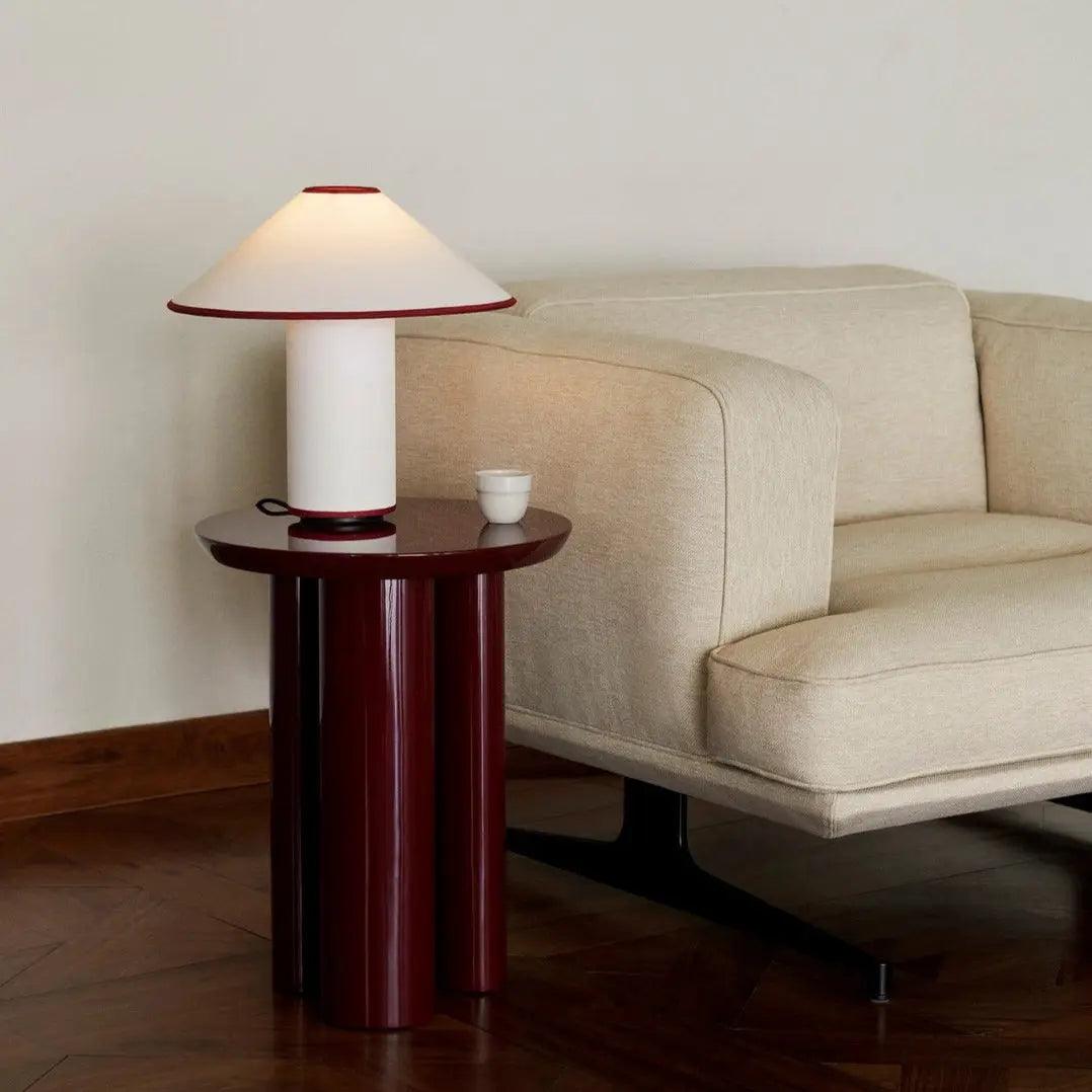Modern Table Lamp  White Metal With Red Trim - Product detail 8