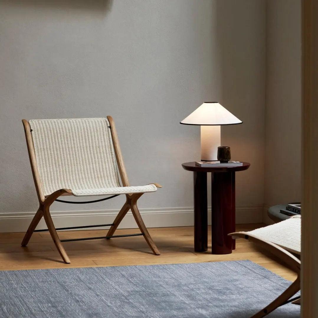 Modern Table Lamp  White Metal With Red Trim - Product detail 9