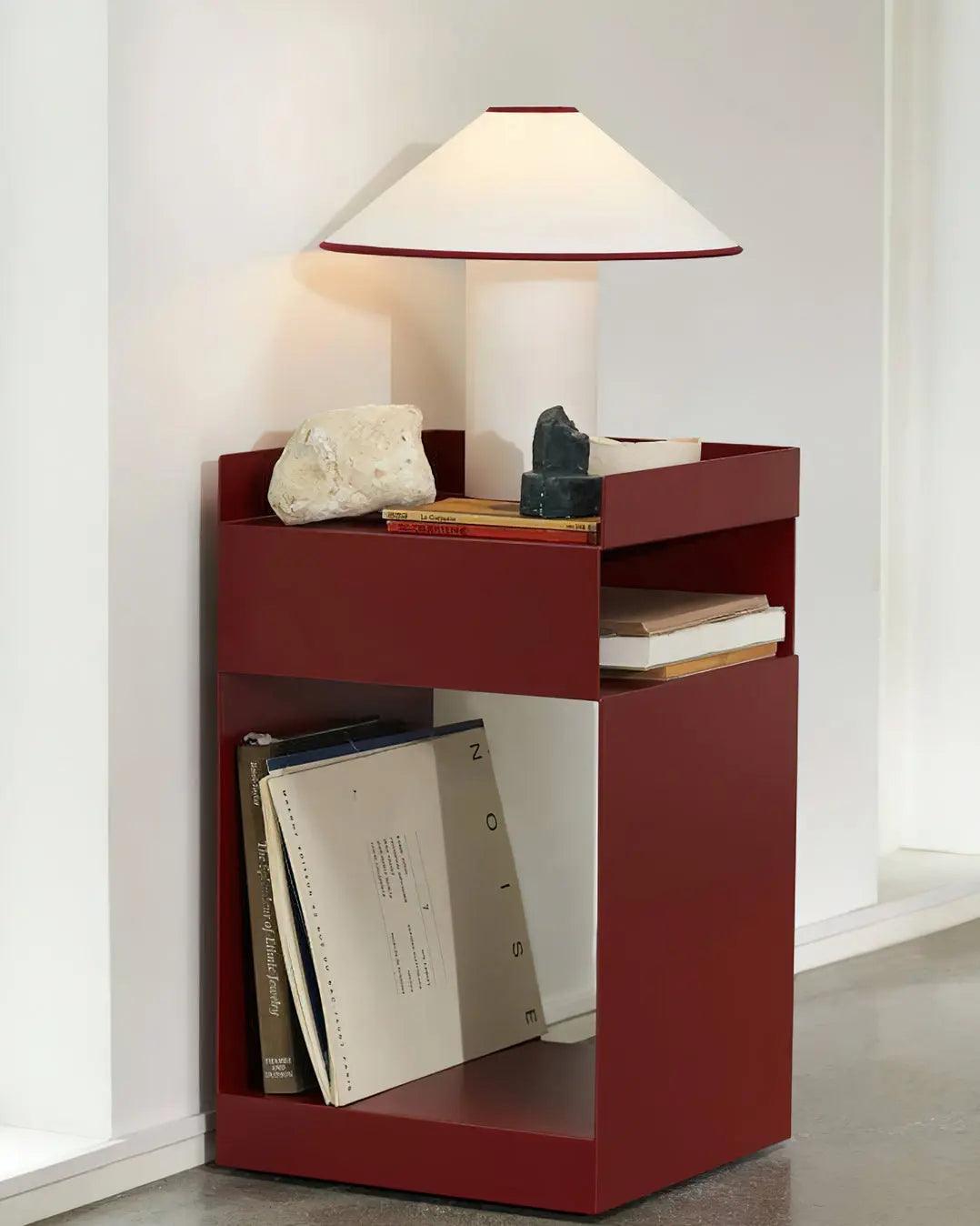 Modern Table Lamp  White Metal With Red Trim - Product detail 10