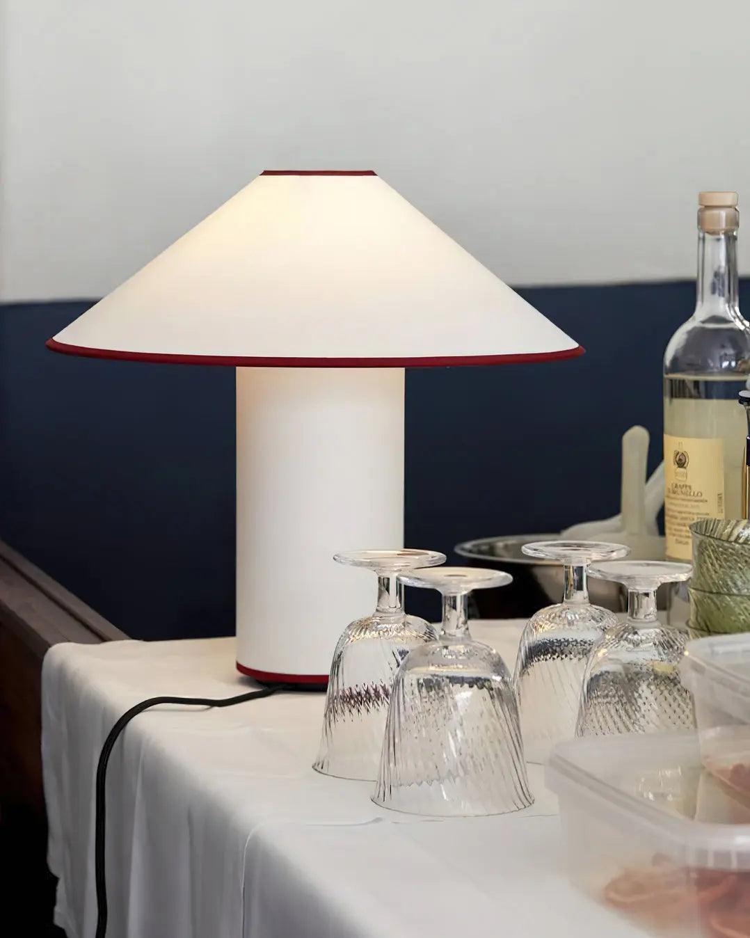 Modern Table Lamp  White Metal With Red Trim - Product detail 11