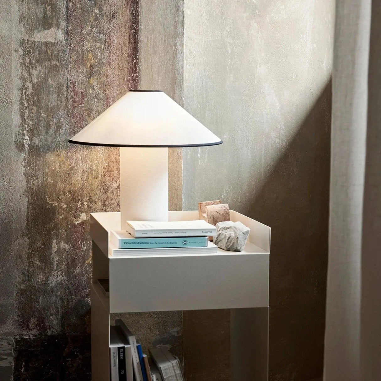 Modern Table Lamp  White Metal With Red Trim - Product detail 23