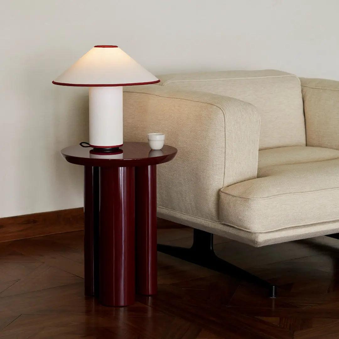 Modern Table Lamp  White Metal With Red Trim - Product detail 24