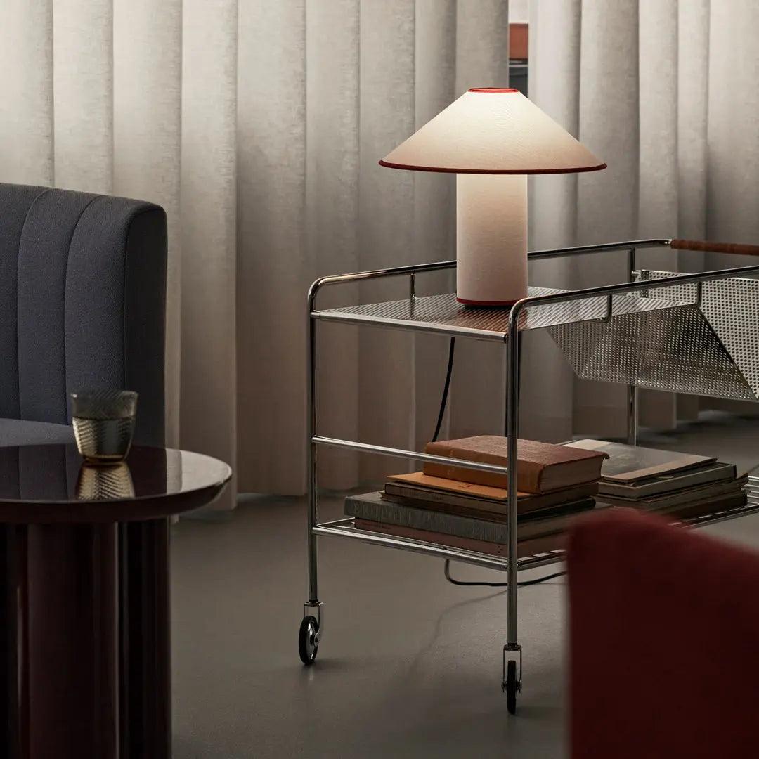 Modern Table Lamp  White Metal With Red Trim - Product detail 26