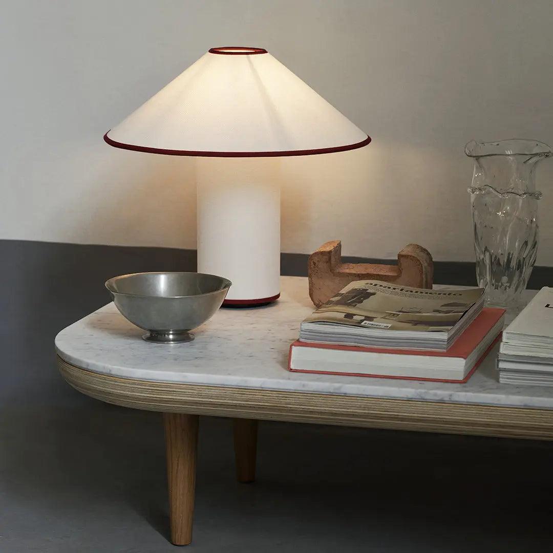 Modern Table Lamp  White Metal With Red Trim - Product detail 27
