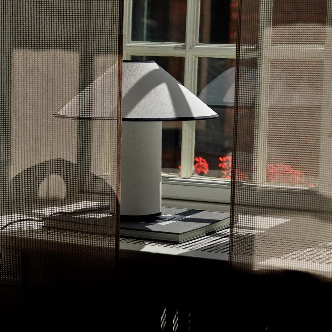 Modern Table Lamp  White Metal With Red Trim - Product detail 16