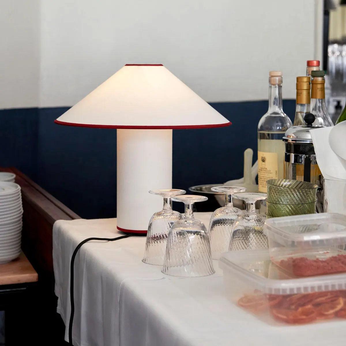 Modern Table Lamp  White Metal With Red Trim - Product detail 36