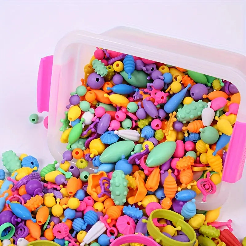 Kids Jewelry Making Kit  500 Colorful Pop Beads Set - Product detail 4