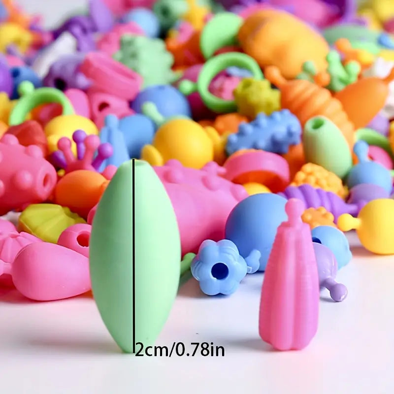 Kids Jewelry Making Kit  500 Colorful Pop Beads Set - Product detail 5