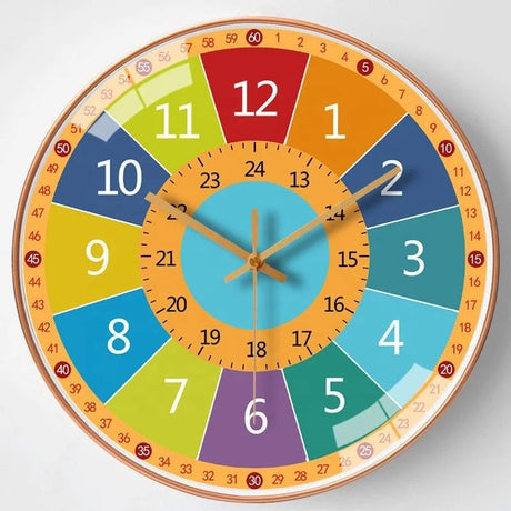Educational Wall Clock  Colorful Time Learning Display For Kids - Product showcase