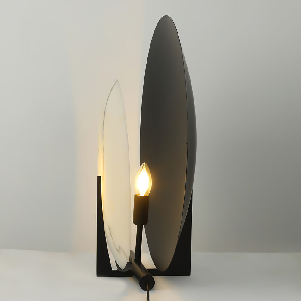 Modern Alabaster Table Lamp  Black Metal Frame with Marble Disk - Product detail 10