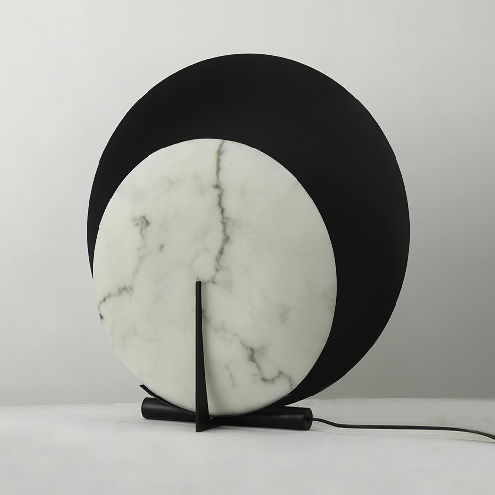 Modern Alabaster Table Lamp  Black Metal Frame with Marble Disk - Product detail 11