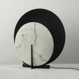 Modern Alabaster Table Lamp  Black Metal Frame with Marble Disk - Product detail 11