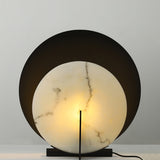 Modern Alabaster Table Lamp  Black Metal Frame with Marble Disk - Product detail 13