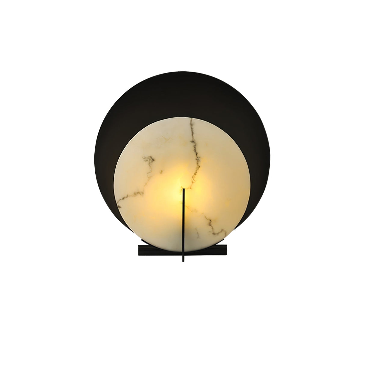 Modern Alabaster Table Lamp  Black Metal Frame with Marble Disk - Product detail 18
