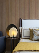 Modern Alabaster Table Lamp  Black Metal Frame with Marble Disk - Product detail 14
