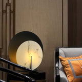 Modern Alabaster Table Lamp  Black Metal Frame with Marble Disk - Product detail 16