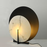Modern Alabaster Table Lamp  Black Metal Frame with Marble Disk - Product detail 17