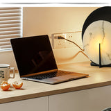 Modern Alabaster Table Lamp  Black Metal Frame with Marble Disk - Product detail 5