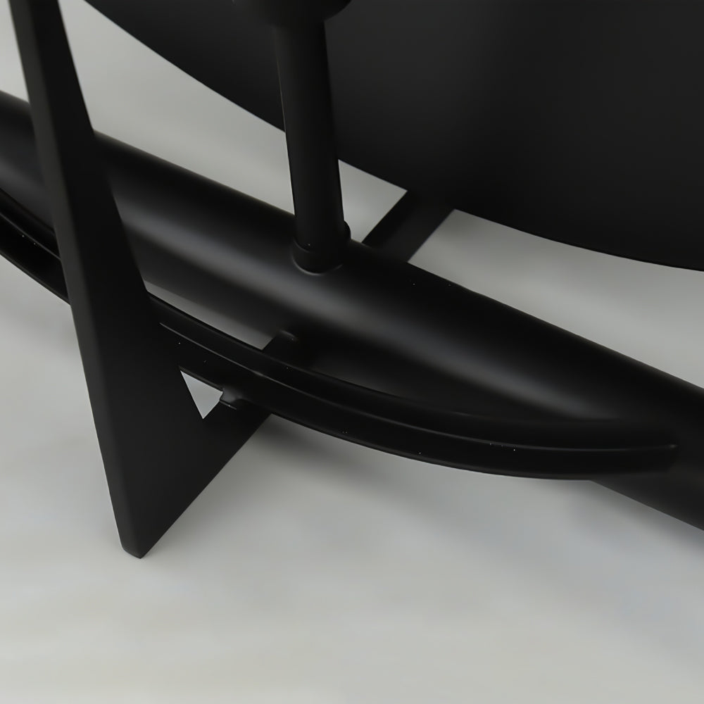 Modern Alabaster Table Lamp  Black Metal Frame with Marble Disk - Product detail 6