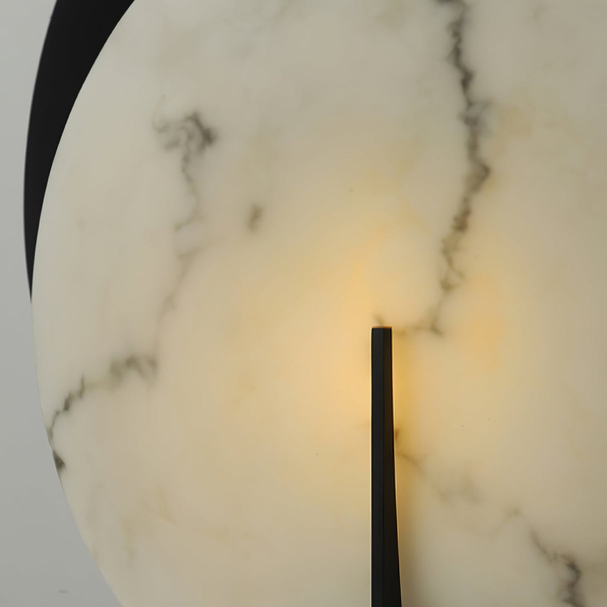 Modern Alabaster Table Lamp  Black Metal Frame with Marble Disk - Product detail 9