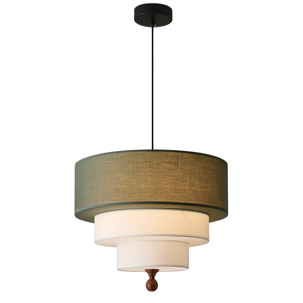 Modern Pendant Light  Tiered Fabric Shade Design - Product detail 5