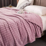 Chunky Knit Throw Blanket  Ultra-Soft Coral Fleece Textured Design - Product detail 11