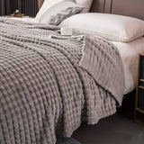 Chunky Knit Throw Blanket  Ultra-Soft Coral Fleece Textured Design - Product detail 14