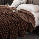 Chunky Knit Throw Blanket  Ultra-Soft Coral Fleece Textured Design - Product detail 7