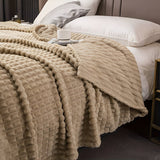Chunky Knit Throw Blanket  Ultra-Soft Coral Fleece Textured Design - Product detail 8