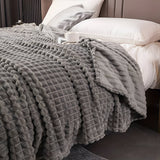 Chunky Knit Throw Blanket  Ultra-Soft Coral Fleece Textured Design - Product detail 10
