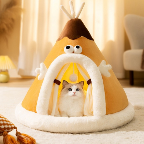 Cat Tent Bed  Soft Fleece Heated Pet Cave - Product showcase