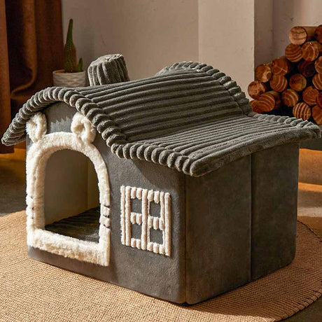 Indoor Cat Bed House  Plush Cave Design with Foam Padding - Product detail 6