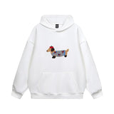 Dachshund Embroidered Hoodie  Cotton Blend Pullover Sweatshirt - Product showcase