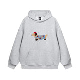 Dachshund Embroidered Hoodie  Cotton Blend Pullover Sweatshirt - Product detail 5