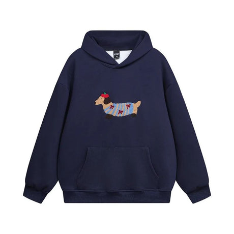 Dachshund Embroidered Hoodie  Cozy Cotton Blend Winter Comfort - Product detail 6