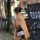 Classic Wool Winter Coat  Camel Mid-Length Button Front - Product detail 4